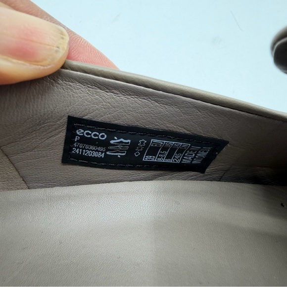 Ecco Women’s Taupe Leather Slip-On Loafers - Picture 5 of 7